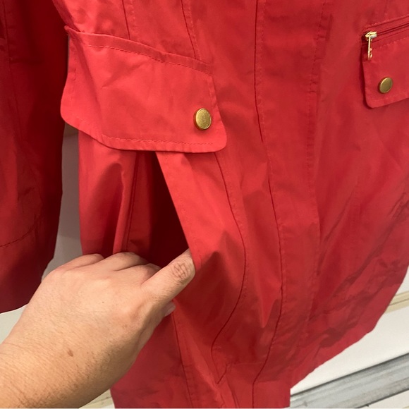 Cole Haan Raincoat  jacket Size m color coral - Picture 9 of 11